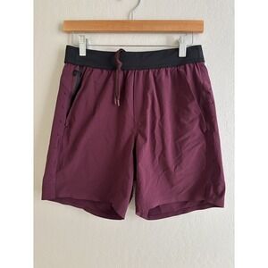 Ten Thousand Interval Shorts Maroon Un-Lined Training Athletic Gym 7" Men's S